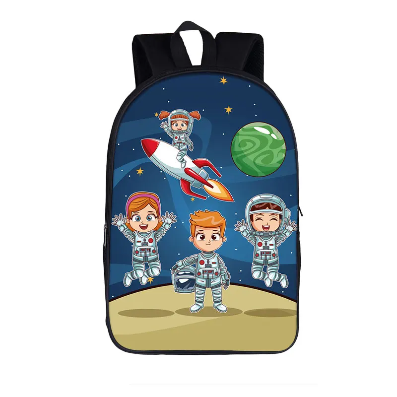 Tas punggung Laptop anak laki-laki perempuan, ransel berpergian motif kartun astronot Planet Galaxy luar angkasa, tas sekolah pelajar kasual remaja