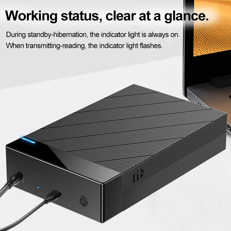 3.5/2.5인치 HDD 케이스 USB 3.0 SATA 외장 하드 드라이브 리더 지원 12TB 하드 드라이브 인클로저 노트북용 고속 어댑터