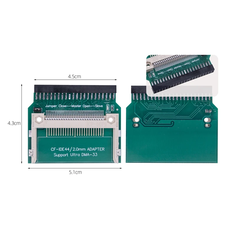 Lot 2 Adaptateurs CF Vers IDE 40 Pin 3.5" Femelle - Carte Compact Flash Vers IDE Avec Câbles Alimentation 4 Pin - Bootable Pour Anciens PC
