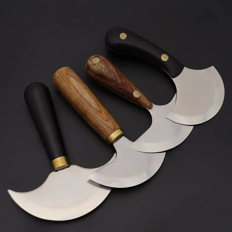 M390 Steel Round Head Skiving Knife - Ultra Sharp Professional Leather Thinning Tool for DIY Craft & Handmade Projects