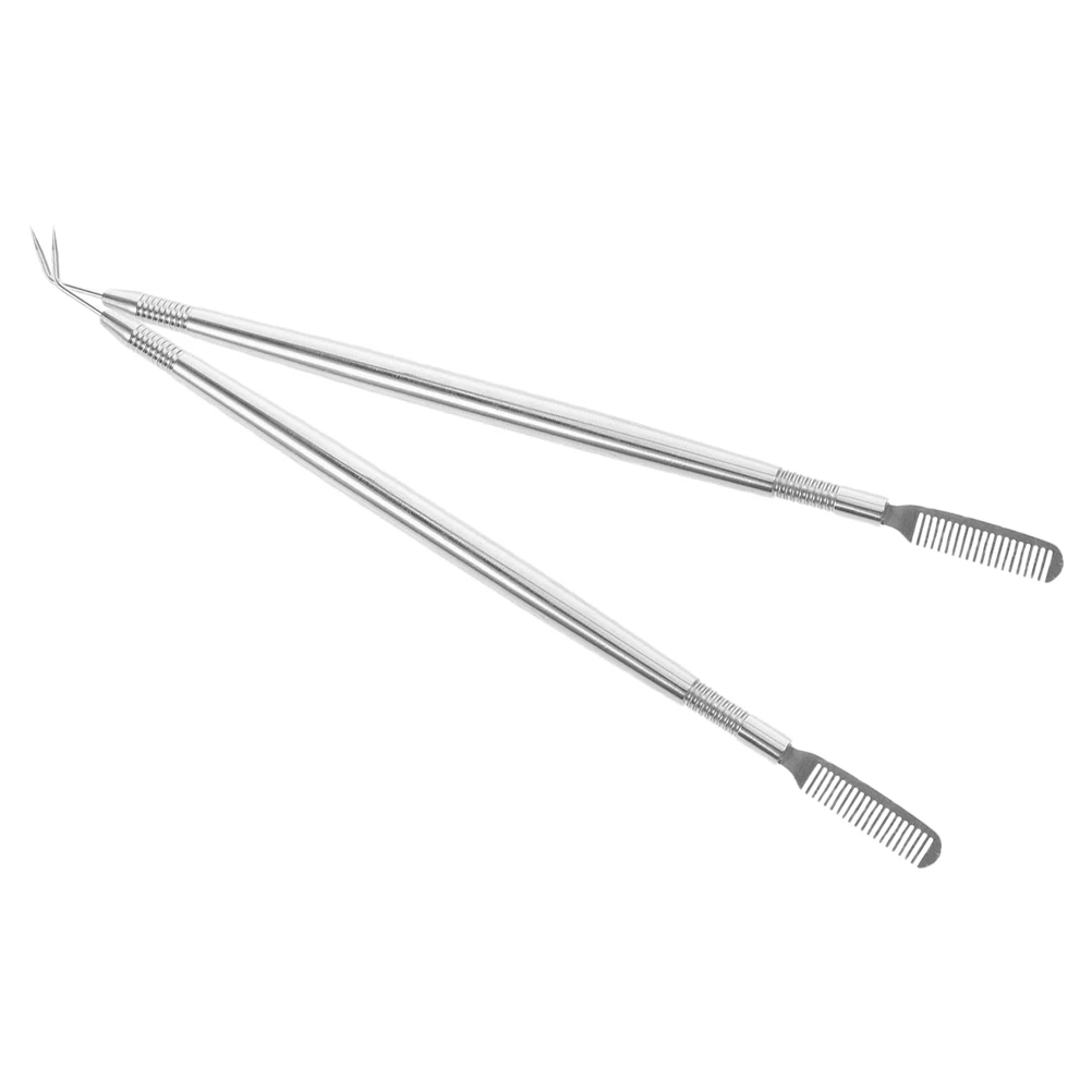 2Pcs Heated Eyelash Curler Stainless Steel Lash Lift Tool with Comb for Curling Perming Tinting Extensions Bright Eyes Enhancer