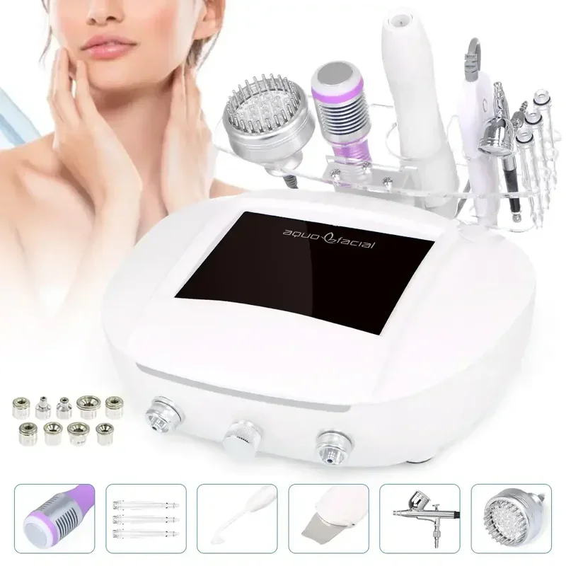 5 In 1 Ultrasonic Scrubber Dead Skin Remove Photon Microdermabrasion Wrinkle Remove Sprayer Face Smooth Beauty Machine