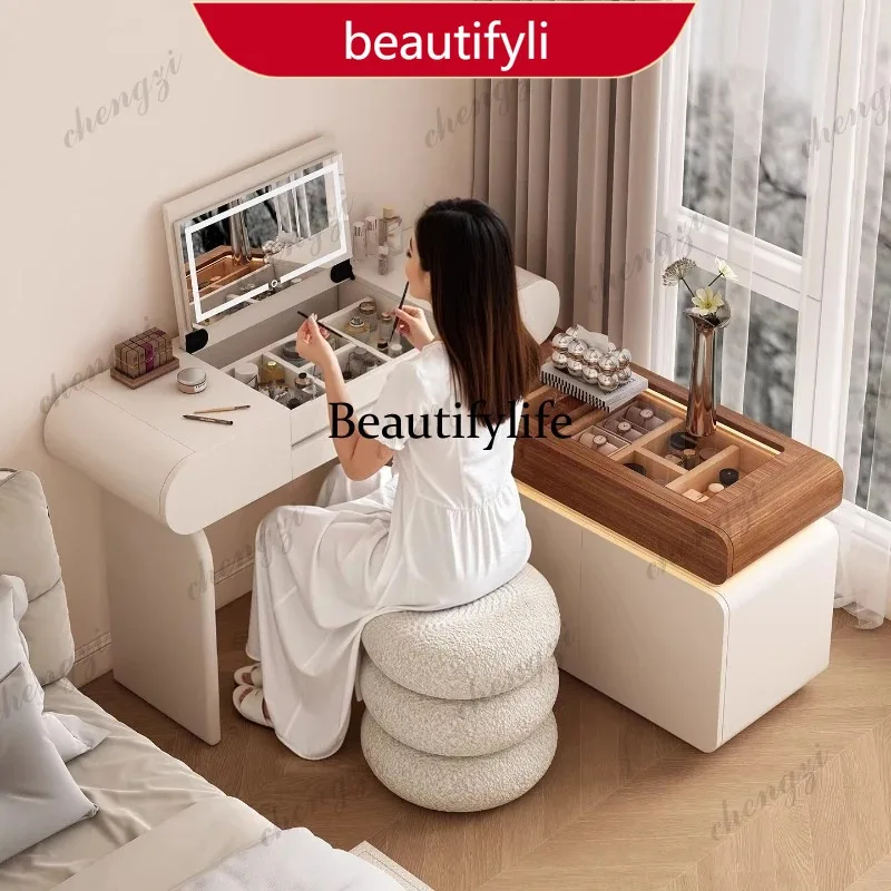 X188 Baking paint cream style illuminated makeup dressing table With storage cabinet Modern Minimalism penteadeira bedroom
