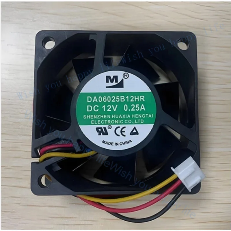 V+  for  1PCS Cooling Fan 6025 DC12V 0.25A 6CM 3Pin  DA06025B12HR