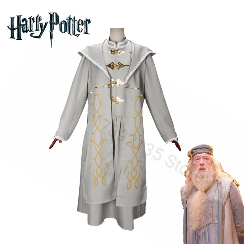 S-XXL Harries Potter Costume Albus Dumbledore Cosplay Costume Gryffindor House Wizard Robes Halloween Costumes Accessories