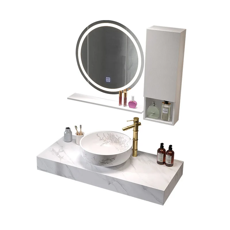 

Простая китайская каменная плита, настольная раковина, шкаф для ванной комнаты, комбинированная ванная комната, художественная раковина B & B