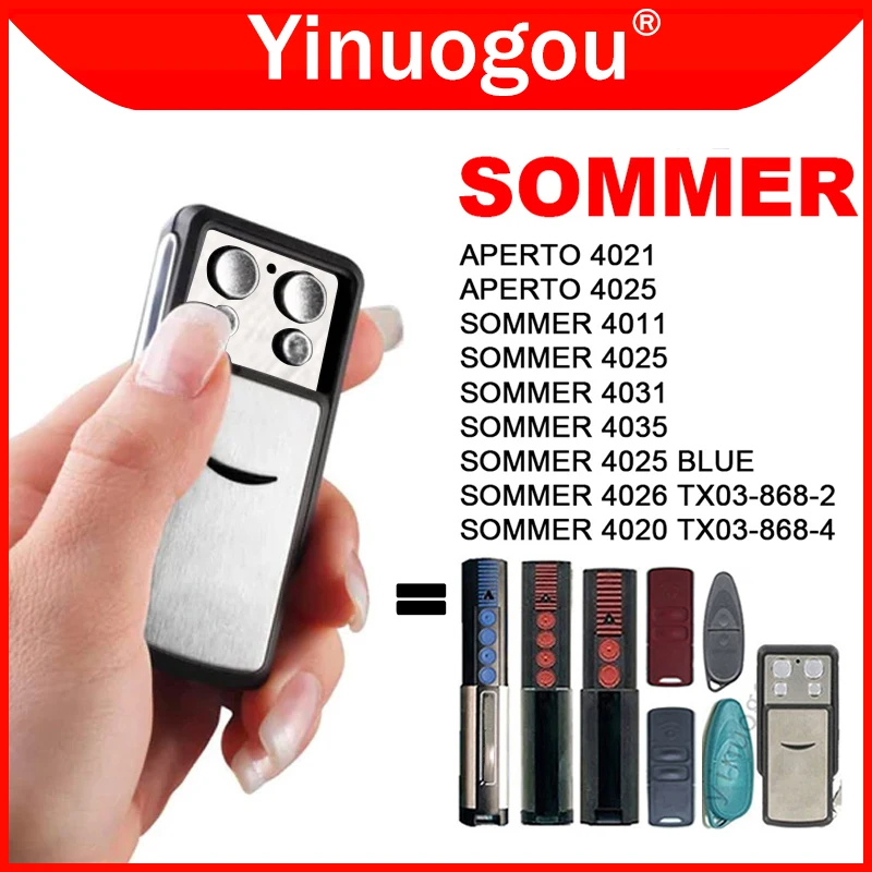 SOMMER 4031 TX08-868-4 4020 TX03-868-4 4026 TX03-868-2 4011 4021 4025 4035 Garage Door / Gate Remote Control 868MHz Transmitter