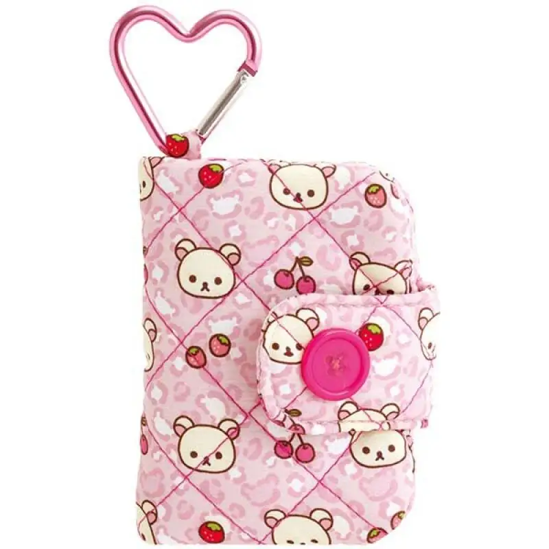 Kawaii Cartoon Rilakkuma Coin Purse Wallet Printed Storage Bag Creative Mini Card Bag Love Button Pendant Friends Holiday Gift
