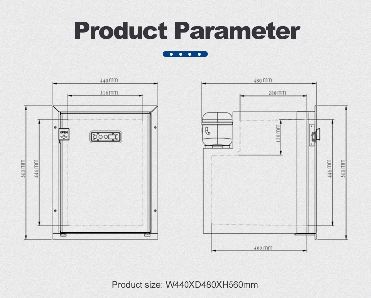 50L Marine Refrigerator Yacht Fridge Vehicle Freezer DC Compressor Car Rv Refrigerator 12v Fridge Freezer