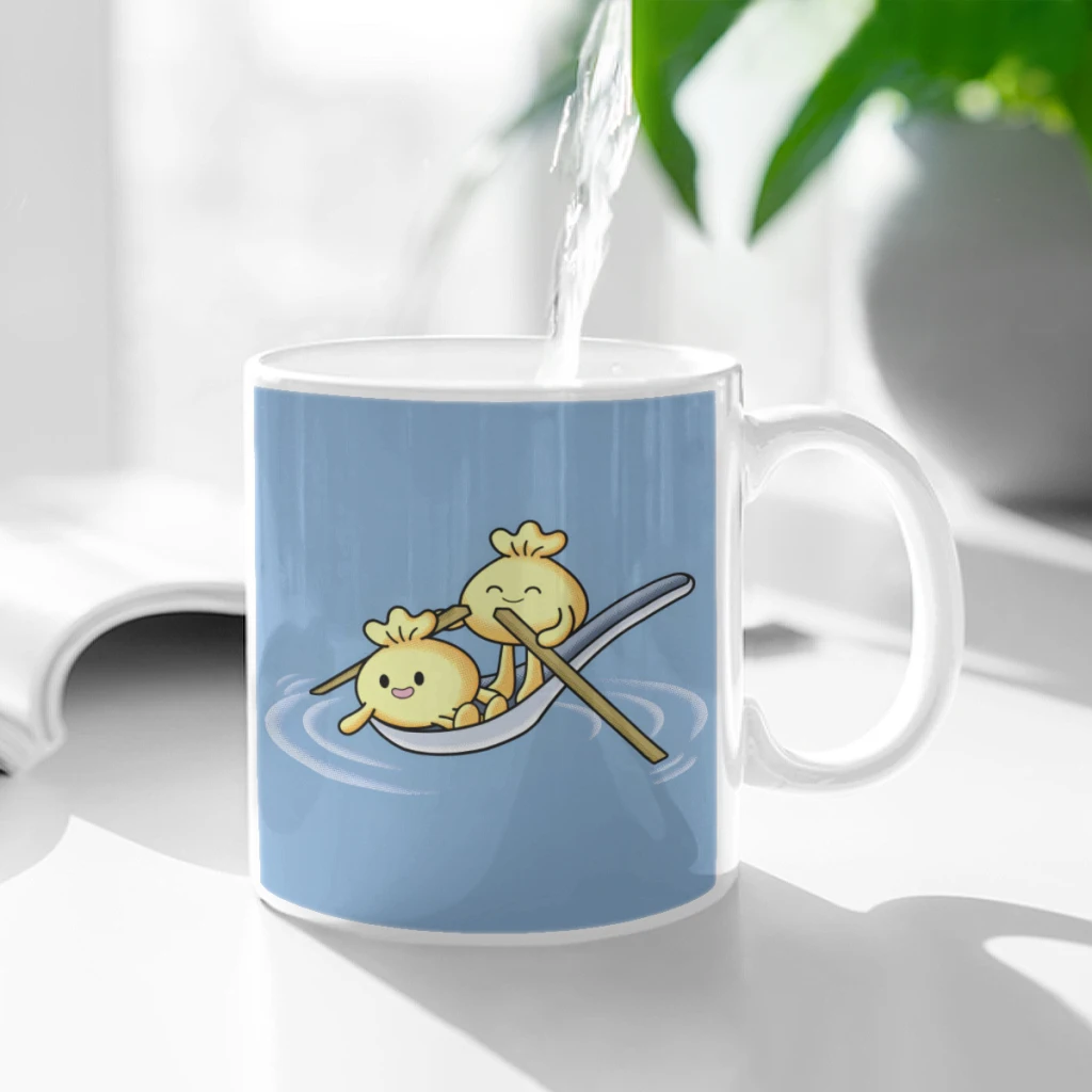 

Dumpling Boat Ceramic Cup Coffee Oatmeal Breakfast Cup Creative Personality Mug
