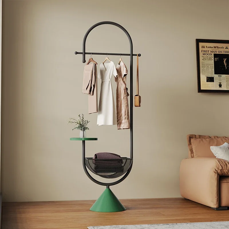 

wrought iron with dirty clothes basket, bedside hanger, floor-to-ceiling hanging bags in the entrance entrance