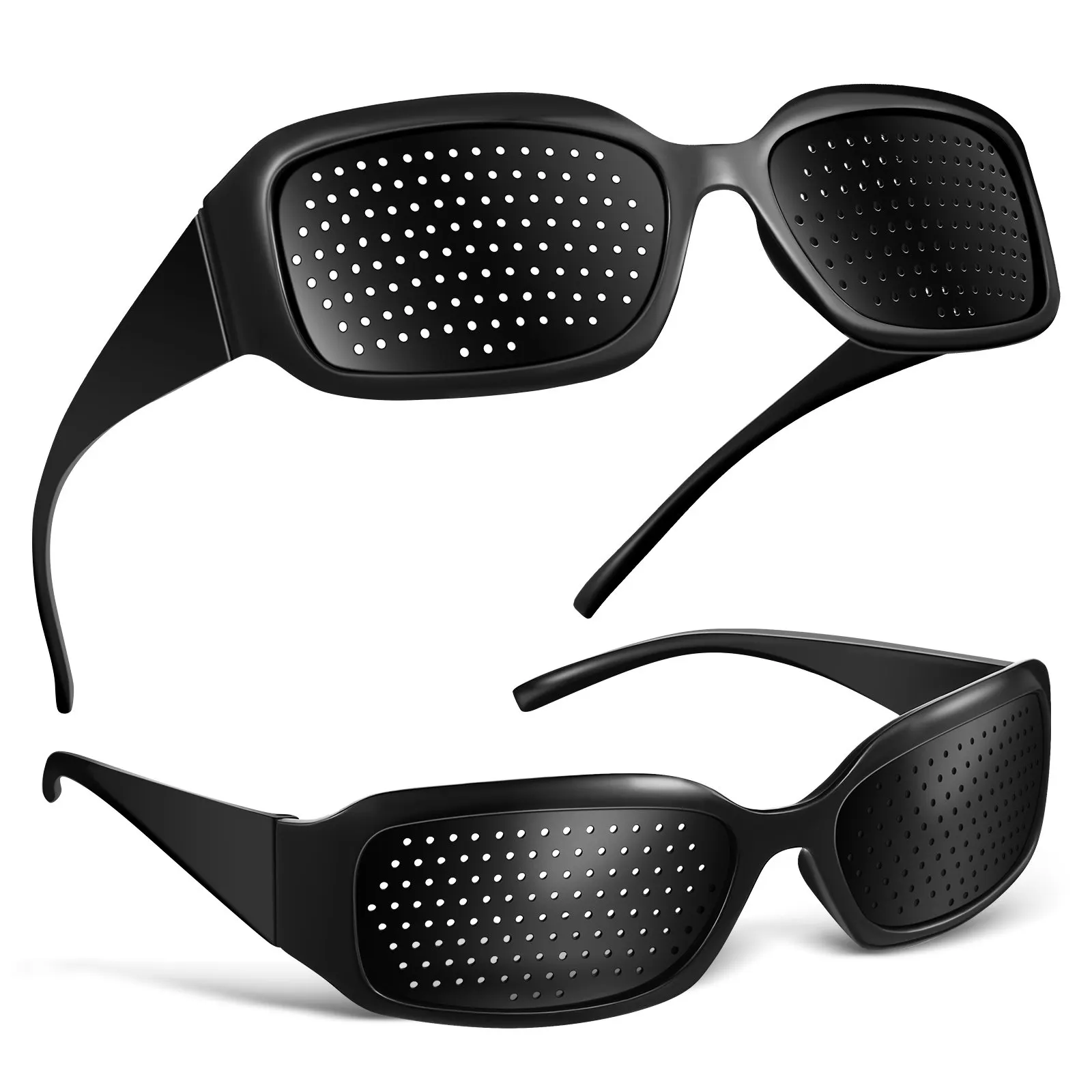 

2Pcs Pinhole Glasses Functional Full Frame Protection Eyewear for Adults Kids Computer Screen Use Eye Strain Relief