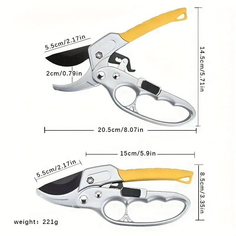 Ergonomic Pruning Shears - Titanium-Plated SK5 Alloy Steel, Quick Efficient Cuts, Labor-Saving Spring, For Garden and Fruit Harv