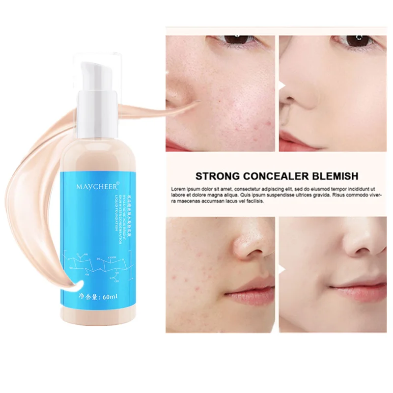 

New 60ML Hyaluronic Acid Bb Cream Skin Care Liquid Foundation Whitening Brightening Concealer Nude Makeup Moisturizer