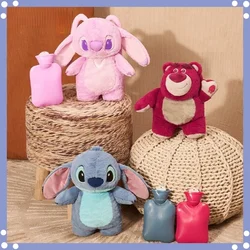 Disney Turo Lilo Stitch Kawaii Plush Anime Hand Warm Bottle Hot Water Bottles Soft Water Filling Hand Warmer Christmas Toys Gift