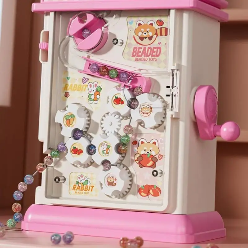 Creative อัตโนมัติเครื่องต๊าปเกลียวลูกปัดชุดของเล่น 400 ลูกปัดสีสันสดใสสำหรับเด็ก DIY สร้อยข้อมือหัตถกรรมชุด A2UB