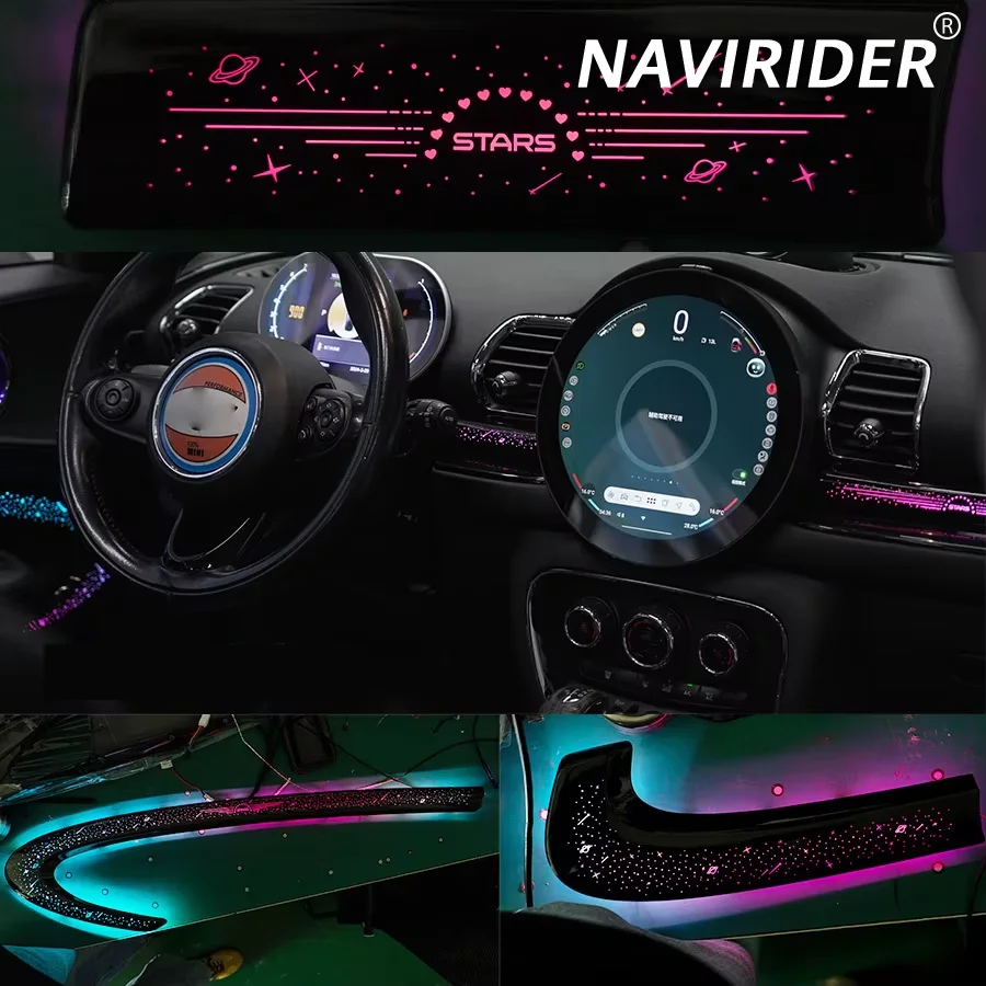 LED RGB Starry Sky Ambient Light For BMW MINI Clubman F54 Interior Center Console Decor Panel Upgrade Car Atmosphere Light Kit