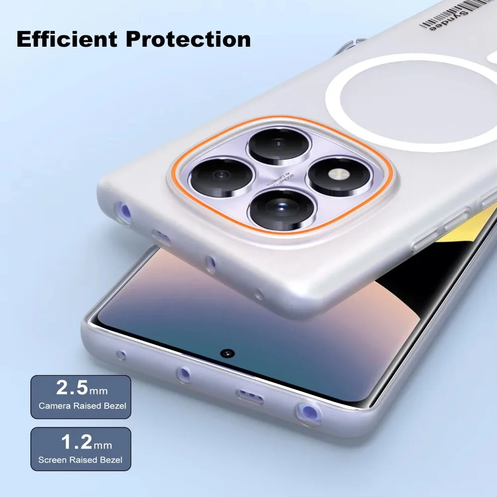 Funda de carga magnética con sensación de piel translúcida para Xiaomi Redmi Note 15 14 Pro Plus 4G 5G, funda protectora de PC delgada anticaída