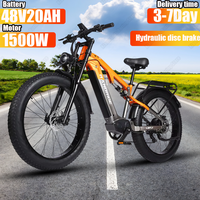 YX80 Commuting E Bike 1500W Motor 48V20ah Lithium Battery Electric Bicycle Hydraulic Disc Brake 26*4 Inch Fat Tire Electric Bike