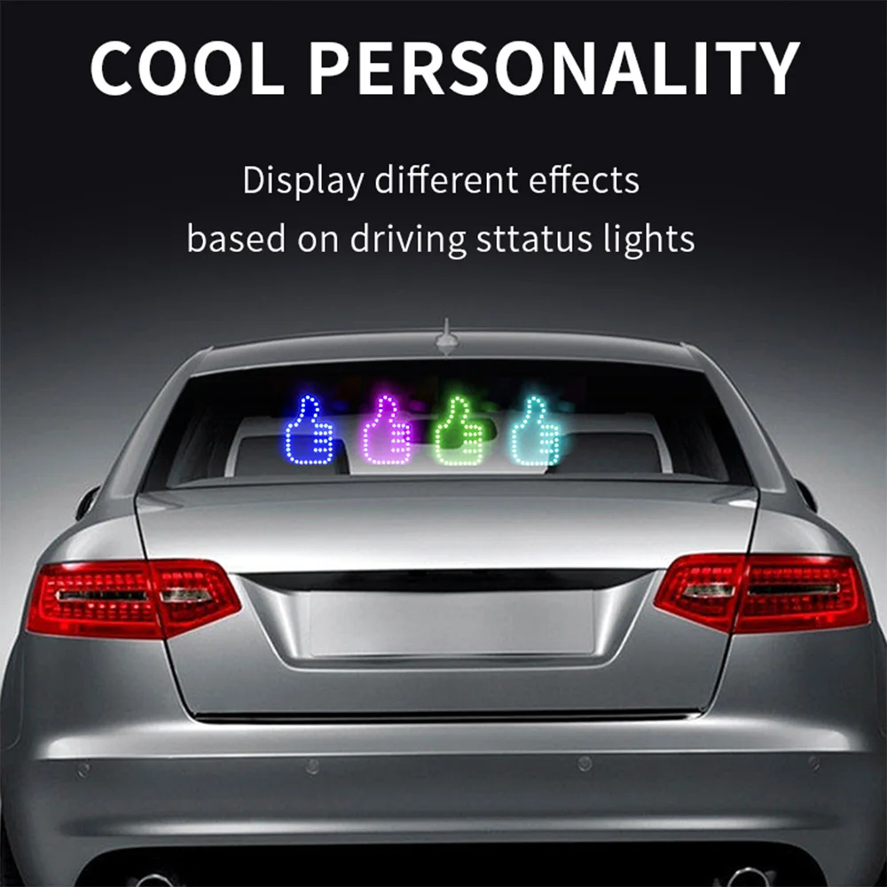 Car LED Illuminated Gesture Light Car Thumb Up Finger Lamp With Remote Control OK Signs Exterior Funny Decoration Accessories