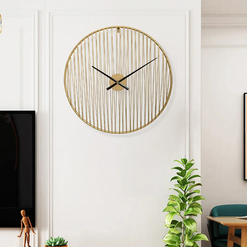 

American minimalist round clock study decorative linear art wall decoration concept clock Amazon hot selling silent wall clock