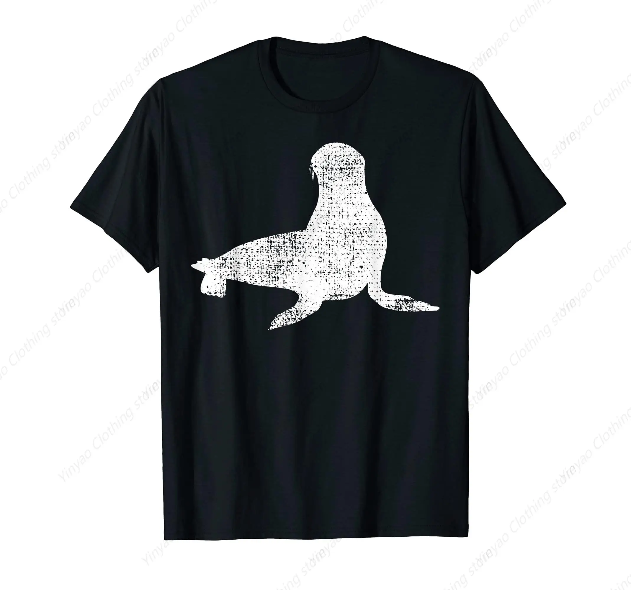 Sea Lion Marine Life Men's and Women's T-shirt Fashion Street Men's Clothing Cotton Round Neck Shirt