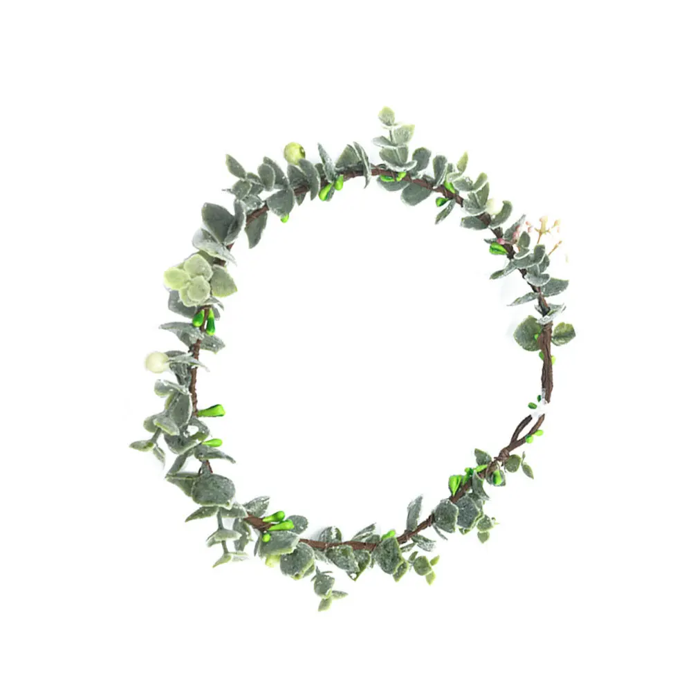 

Bride Green Leaf Headband Handmade Garland Exquisite Detail Charm Wedding Holiday Photography Accessory Leaf Headband Bride
