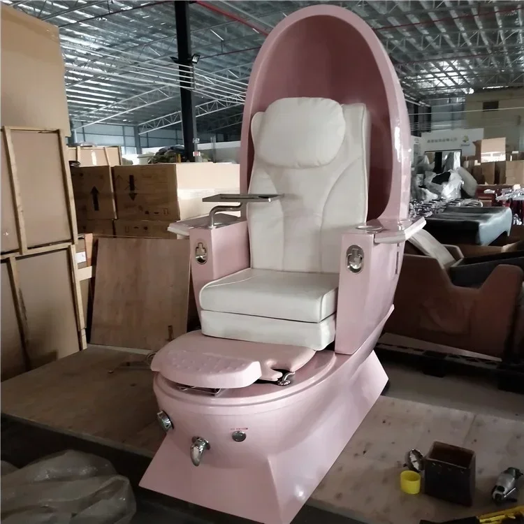 Siman beauty foot information jet garra rufa fish egg shaped pink 110/220V pedicure spa chair with glass bowl