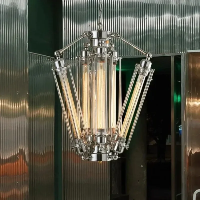 American country, industrial style creative personality restaurant, bar counter cafe retro nostalgia, wrought iron cage