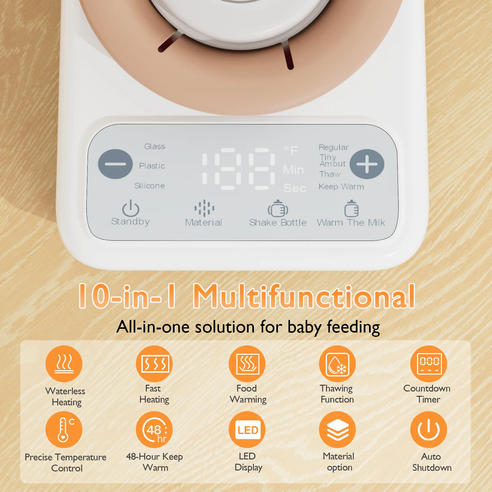 جهاز تسخين الزجاجات الدوارة بدون ماء من YunBaby - تسخين سريع، متساوي، هادئ، مدمج، سهل التنظيف لجميع الزجاجات #3