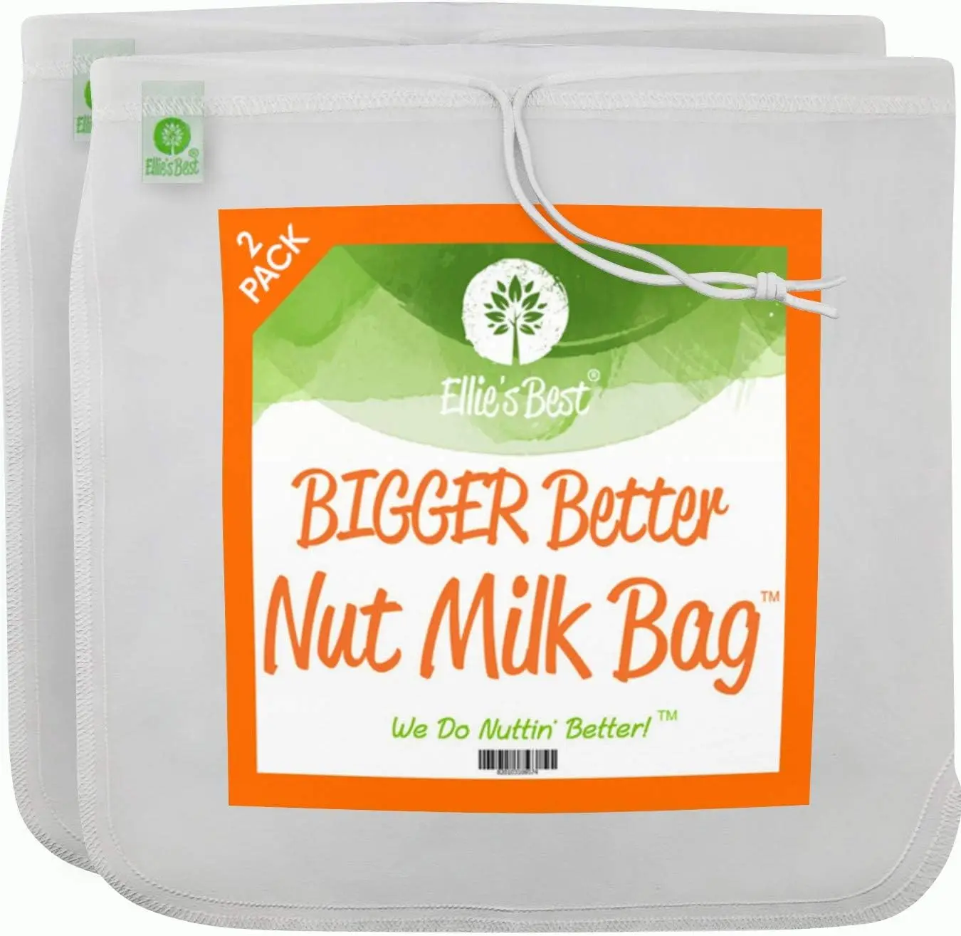 

Pro Quality Nut Milk Bag 2 Pack - 12"X12" XL Bags - Commercial Grade Reusable All Purpose Food Strainer - Food Grade BPA