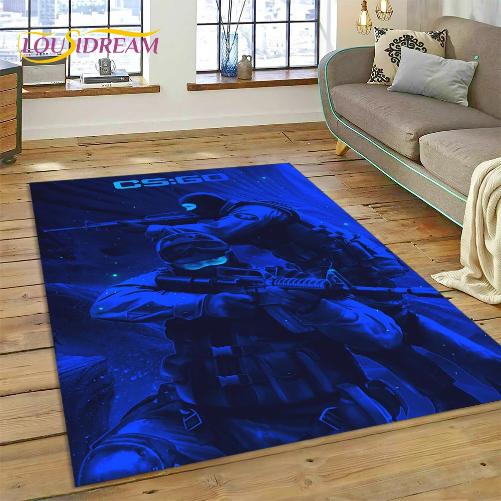 CS GO,Counter Strike Game Gamer HD Rug Carpet for Living Room Bedroom Decor,Floor Mat Non-slip Decoration for Sofa Doormat Gift