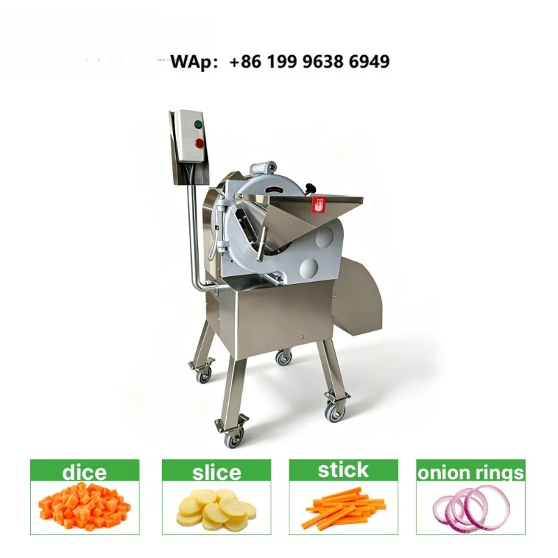 MEIYING MQD800 Stainless Steel Automatic Potatoes and Onions Dicer Interchangeable Discs Motor-Driven High Efficiency