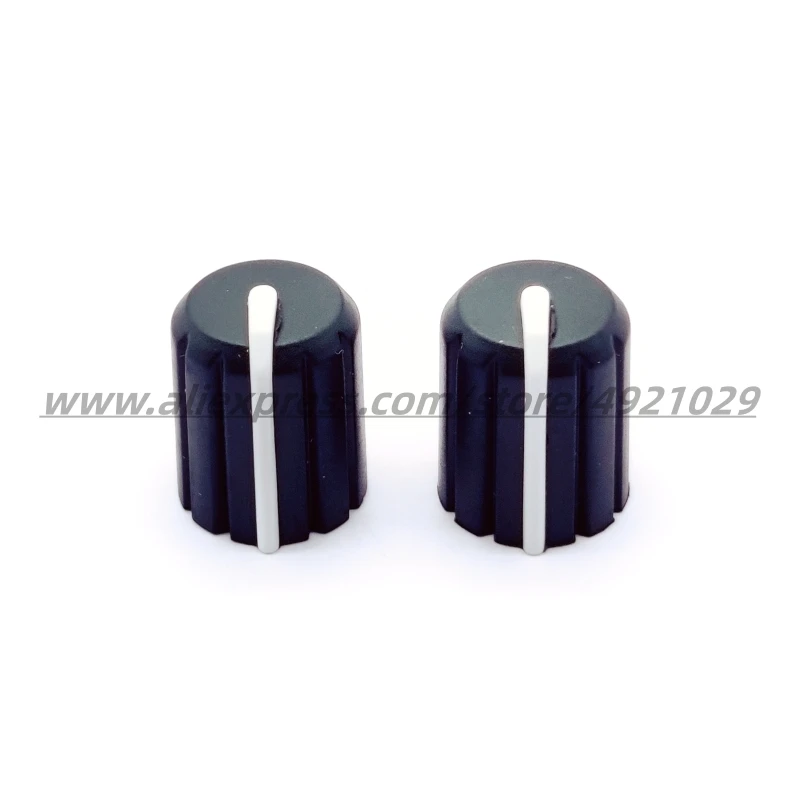 10PCS 11.5×14MM Black White Soft Rubber Knob Cap D Axis 0° Potentiometer Encoder Switch Knob 11.5*14 Half Shaft 6MM