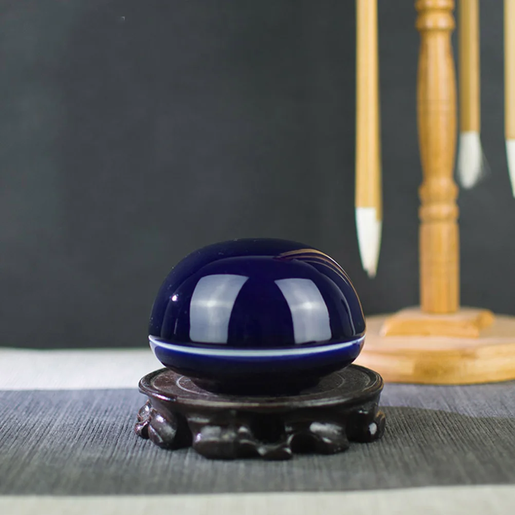 Kotak Tinta Kaligrafi Porselen Wadah Pasta Tinta Merah Penyimpanan Desktop Ringkas untuk Pecinta Lukisan Guru Siswa Tingkat Tinggi