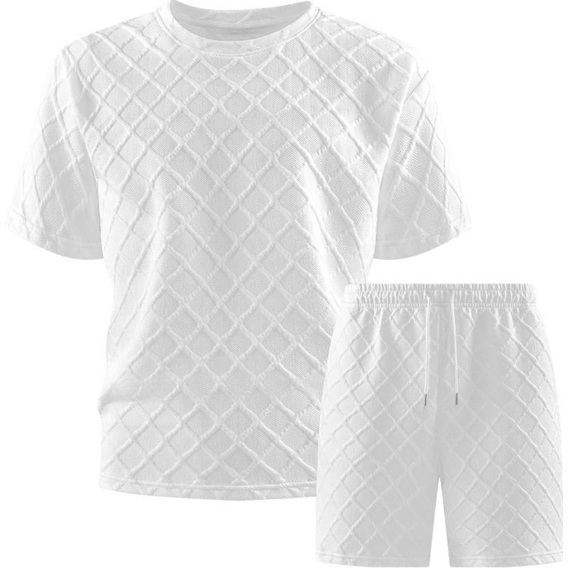 

Men Summer New Shorts & T-Shirt 2 Piece Sets Men Casual Solid Color Sports Suits Men Fashion Comfortable Daily Wear Outfits