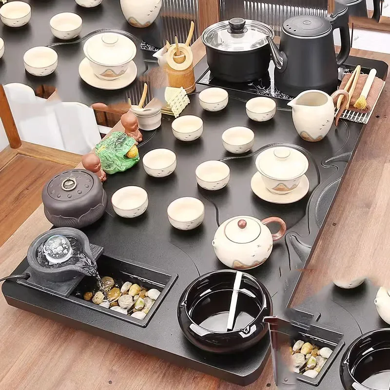a*-Tableware Irregular Tea Tray Drip Valet Rectangle Living Room Table Tea Tray Coasters Drainage Madera Home ./