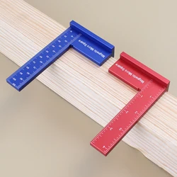 Woodworking 90 Degree Right Angle Ruler Precision L Type Marking Tool Carpentry Pocket Marking Square Gauge Aluminum Measuring