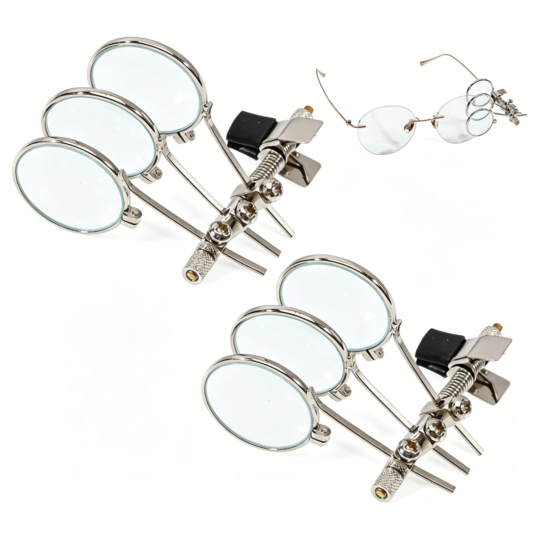 10-fache Clip-On-Brillenlupe mit Doppel- oder Dreifachlinsen, Mini-Monokularlupe mit drehbarer Linse für Uhrenreparaturen – Detail 8