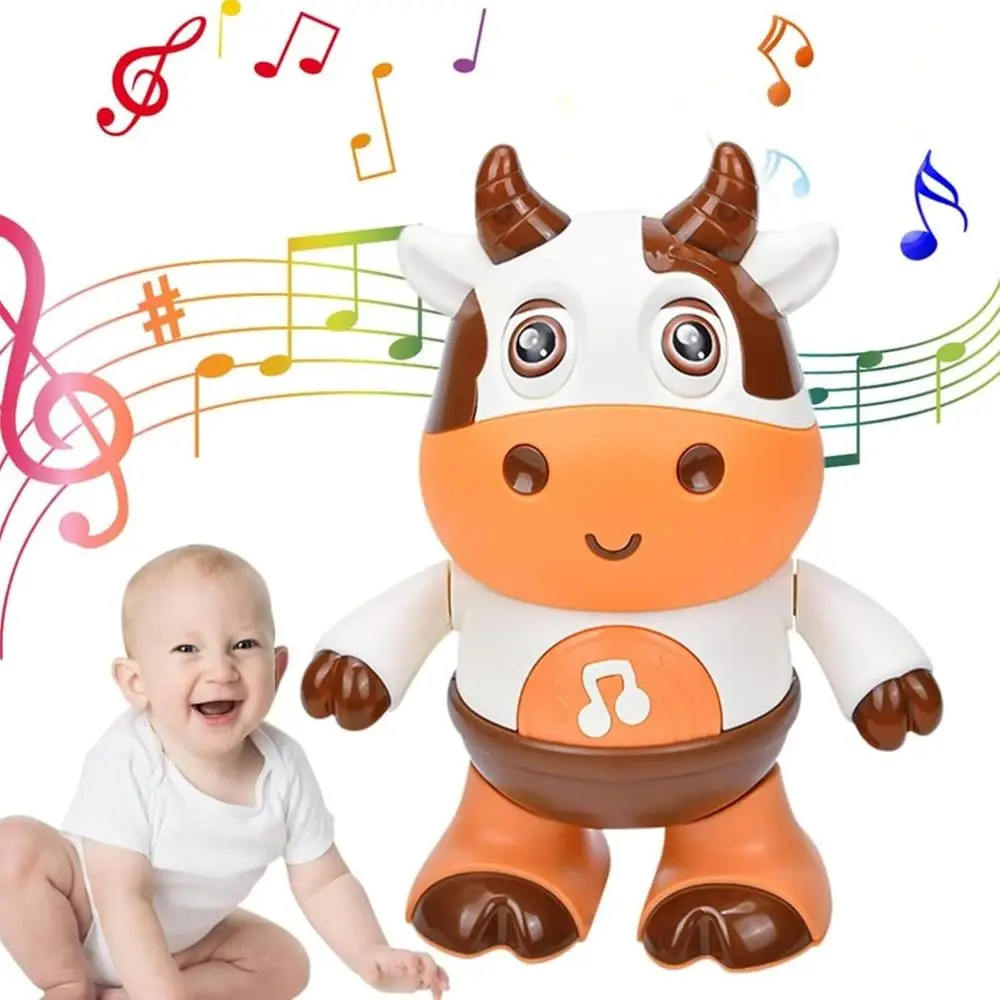 

Electric Light Up Dancing Cow Toy ABS With LED Lights Musical Dancing Cow Toy With Music Drop Resistant Cow Baby Musical Toys