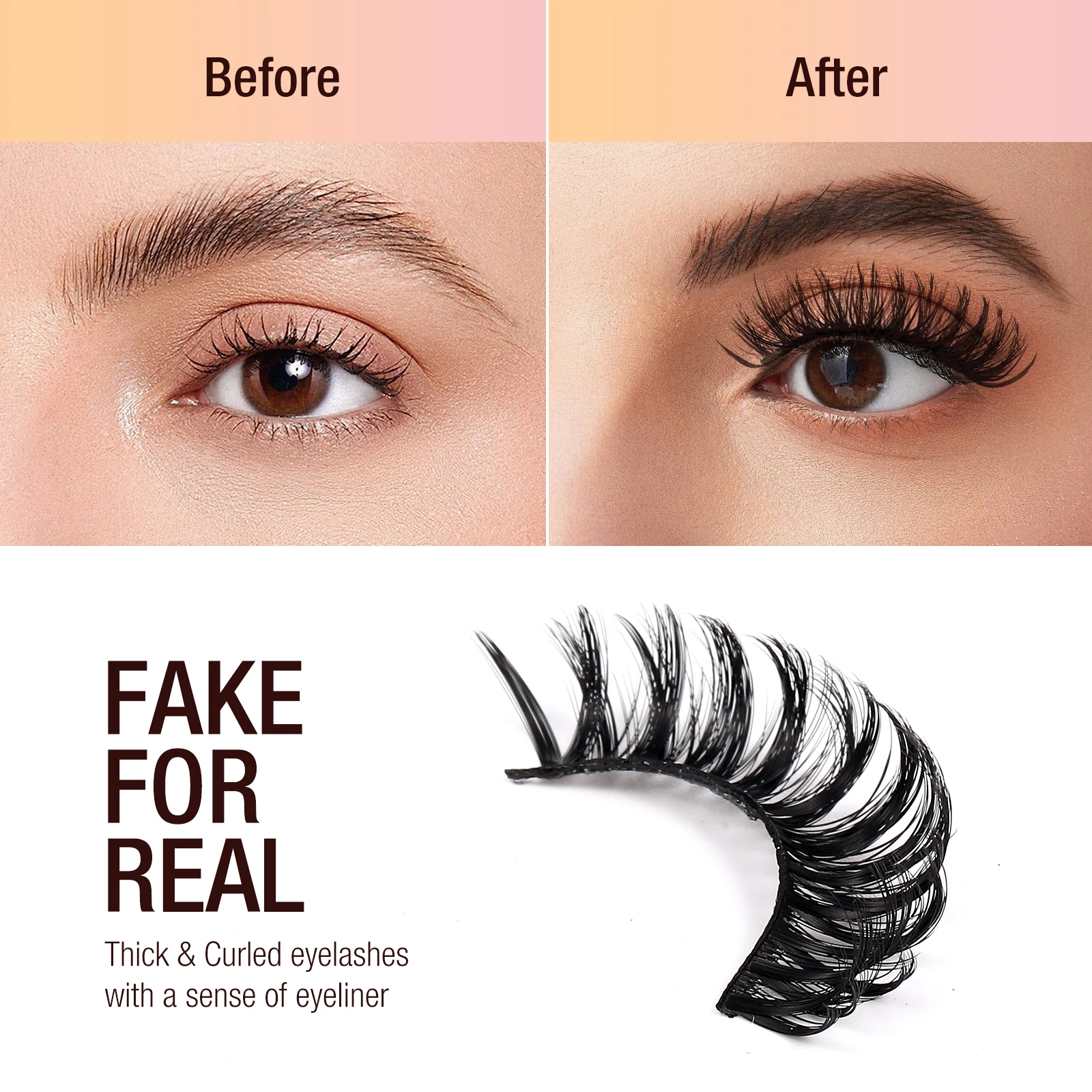

Eye Lash Set Natural False Eyelashes Fake Lashes Kit Wispy Plume Comfortable For Women Party Daily Use
