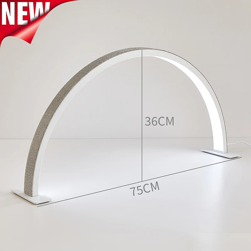 50W LED Halbmond-Nagellampe mit Drehschalter für Schönheitssalons, 3-Farben Dimmbare Maniküre-Tischlampe, 29 Zoll Halbmond-Nageltischleuchte 6