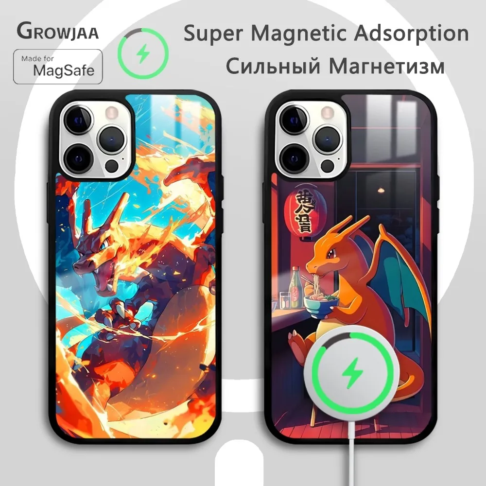 Cool Charizard  Phone Case For iPhone 16 15 14 13 12 11 Pro Max Plus Mini New Magsafe Mirror Wireless Magnetic Cover