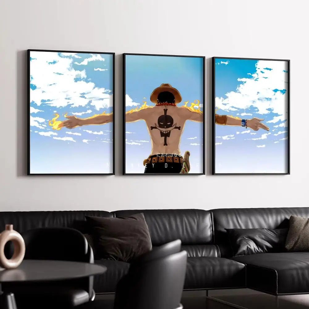 Anime Portgas D. Ace Design Poster Decorative Wall Art Stickers Mural Photo Print for Home Living Room Hallway Decor