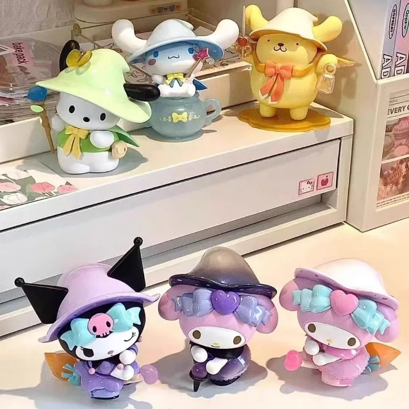 

Sanrio Magic Story Blind Box Kuromi My Melody Cinnamoroll Pompompurin Pochacco Cute Figure Desk Decor Birthday Gift for Her