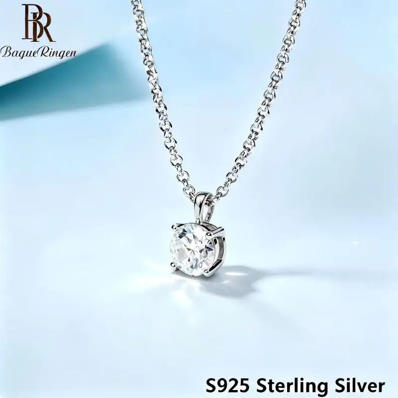 BR 5-11mm Moissanite Necklace For Women 925 Sterling Silver Wedding Bridal Fine Jewelry for women DVVS1 Fine Jewelry