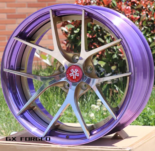 GX Customized 21 Inch 2 Pieces Forged Wheels with Polished Center Disc and Lip