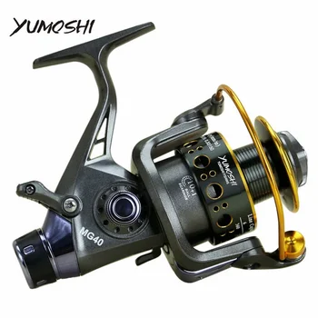Yumoshi 3000 6000 금속 스피닝 낚시 릴, 해수 잉어 낚시 릴, 전면 및 후면 브레이크, 속도 비율 5.0:1, 5.2:1, 10 + 1BB