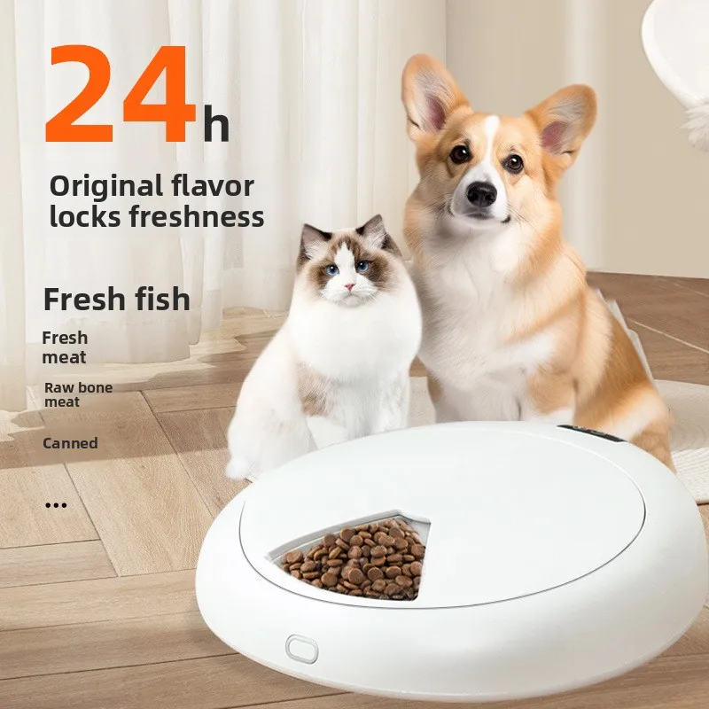 

New Six-grid Large-capacity Pet Intelligent Feeder Wet Food Snack Feeder Timed Quantitative Feeding Bowl Pet Dog Cat Supplies