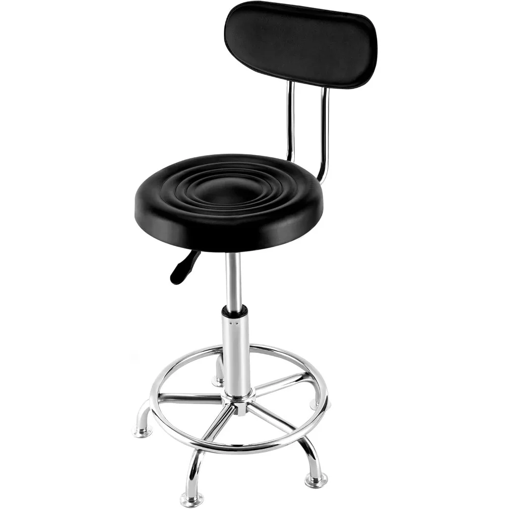 

Stool with Backrest, Footrest Seat, Hydraulic Adjustable Height, Workshop Stool, Shampoo Chair for Home